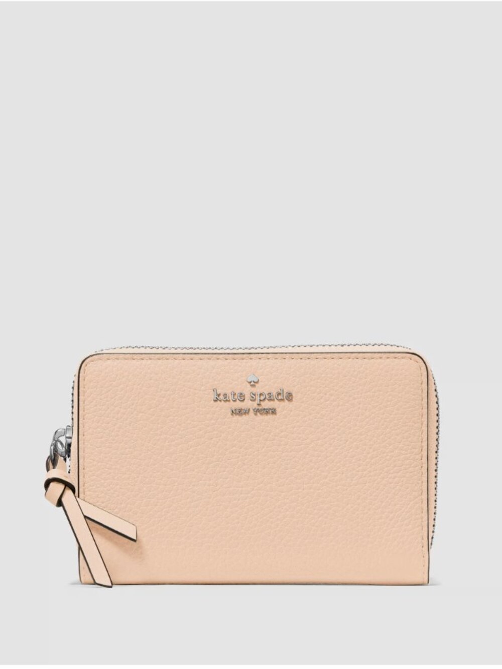 New Kate Spade Knott Medium Wallet Pebble Leather Crisp Peach - Picture 2 of 4